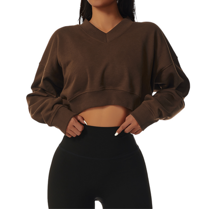 Short-Length V-Neck Sweater in 3 Color
